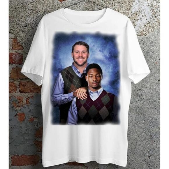 Josh Allen Stefon Diggs Buffalo Bills Step Bros Christmas Football Graphic 05 - Picture 1 of 5